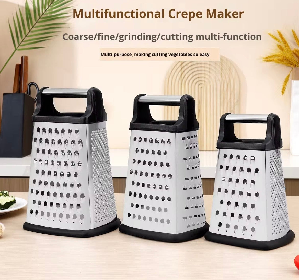 Stainless steel 4-sided grater