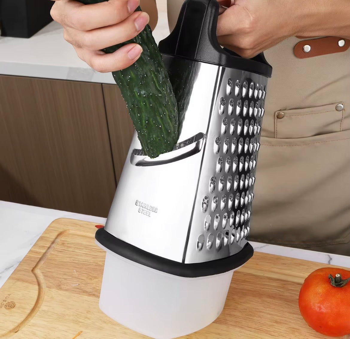 Stainless steel 4-sided grater