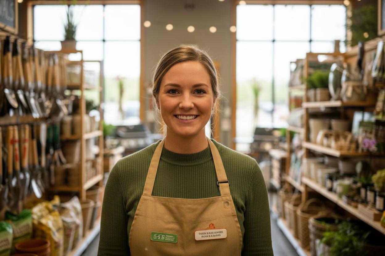 Dependienta en primer plano
